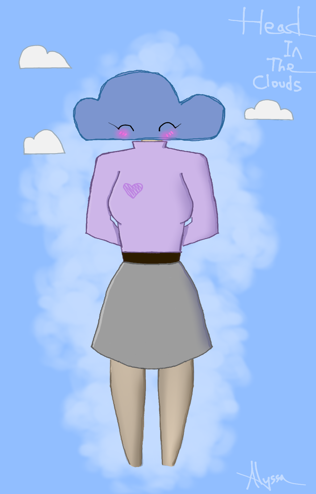 person with cloud head